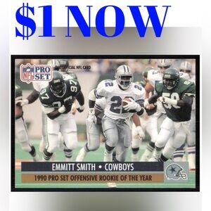 Emmitt Smith 1991 Dallas Cowboys Rookie Of The Year NFL Football Card